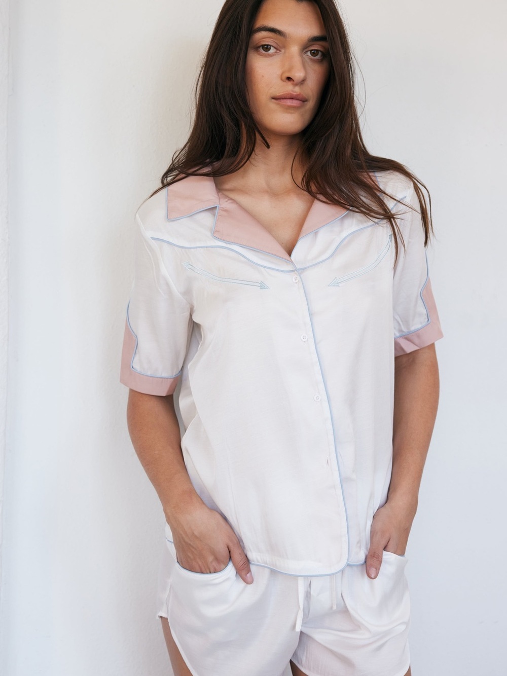 Understated Leather Pajama Top - Picture 3 of 11